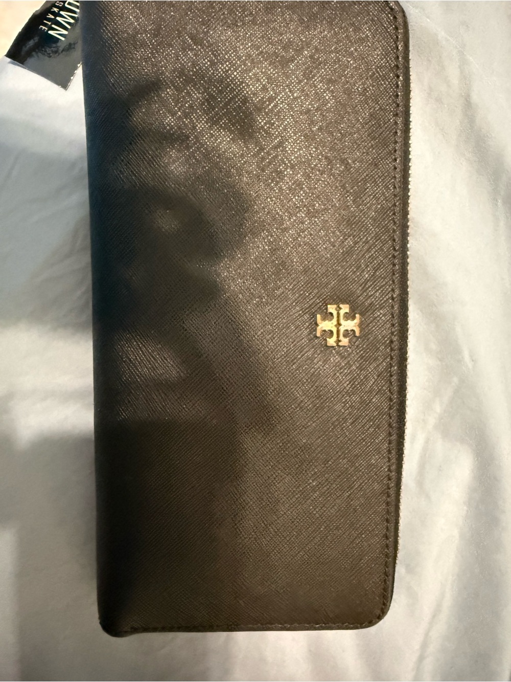 Tory Burch Black Emerson Leather Zip Wallet